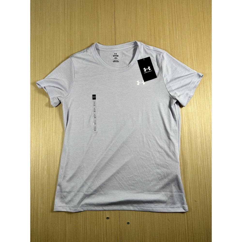 Under Armour Tech Twist Shirt Womens Small Gray Loose Quick Drying Short Sleeve